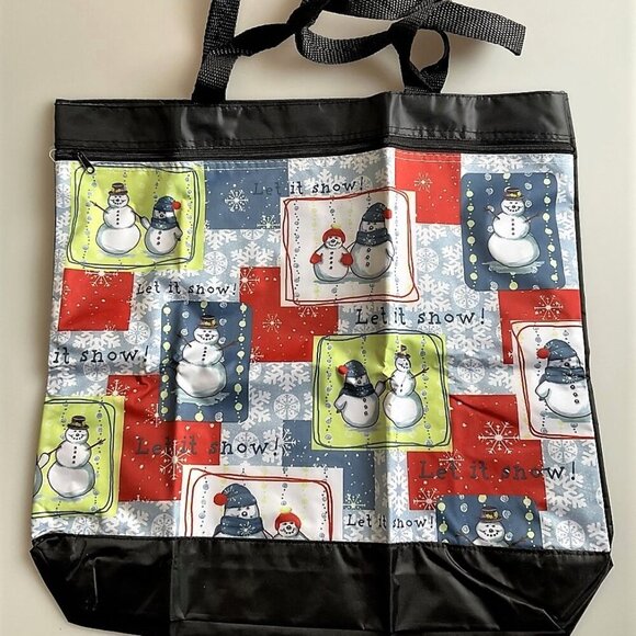 Handbags - NEW SNOWMAN “LET IT SNOW” HOLIDAY TOTE BAG CHRISTMAS